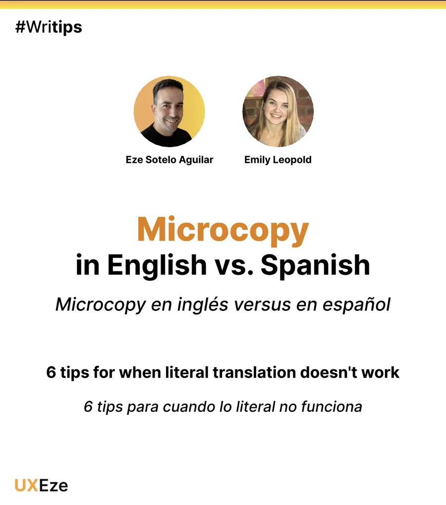 Writip Microcopy in English vs. Spanish